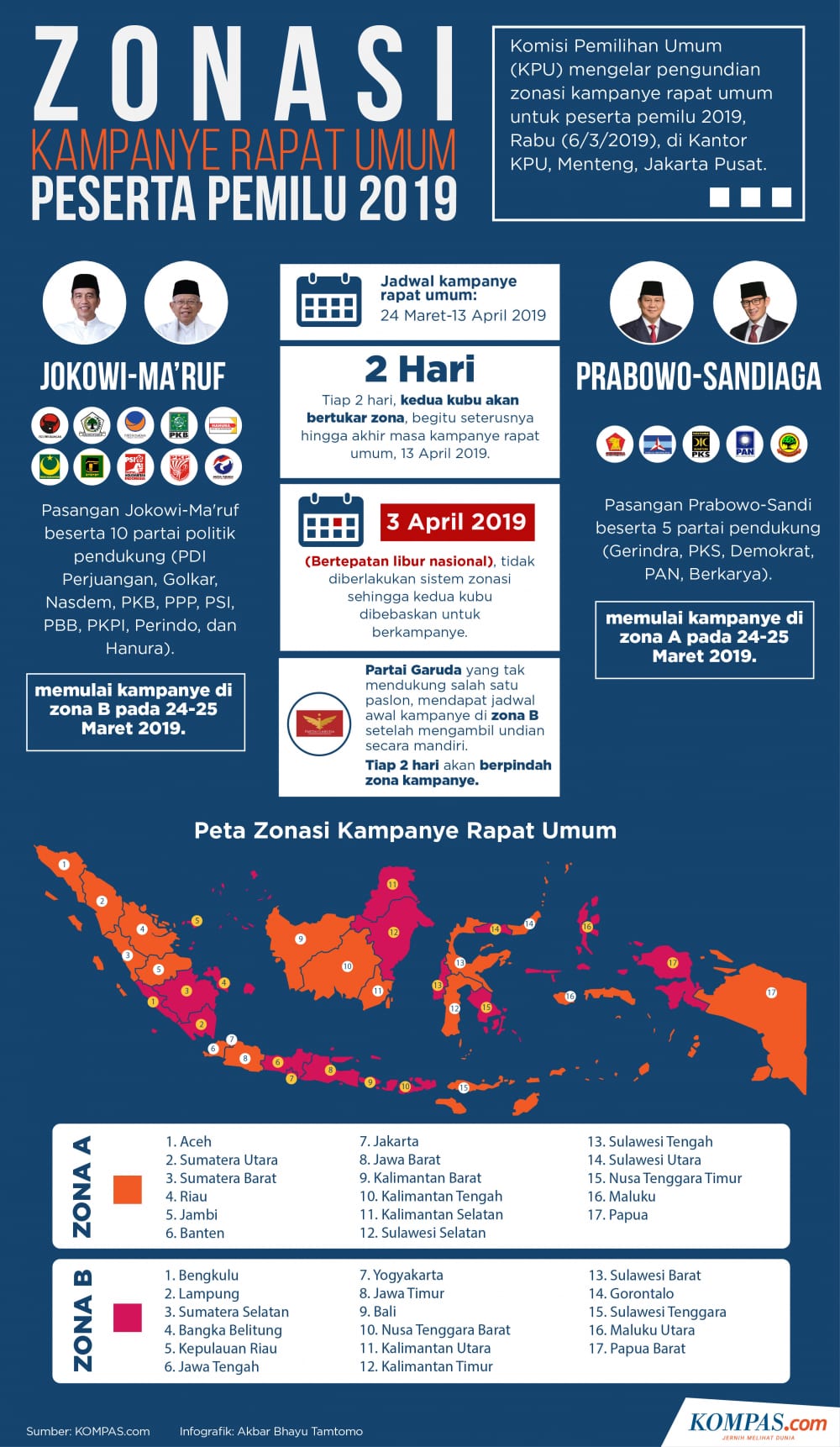 Infografik : Zonasi Kampanye Rapat Umum Peserta Pemilu 2019