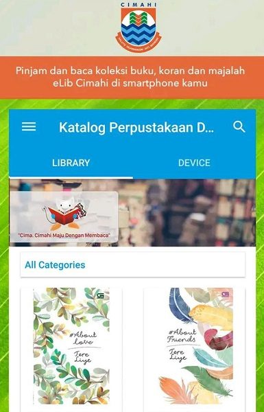 Membaca Buku Tanpa Harus Ke Perpustakaan, Aplikasi eLib Diluncurkan Kota Cimahi