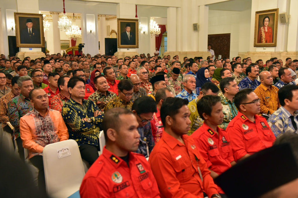 Para peserta Rakornas Karhutla di Istana Negara Provinsi DKI Jakarta Kamis, 6/2/2020