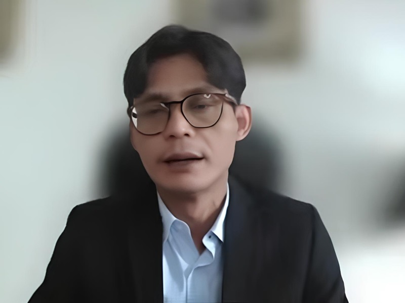 Tangkapan layar August Komisioner KPU di zoom meeting, pada Selasa (30/1/2024) di Auditorium LPPM Kampus UPI, Kota Bandung.