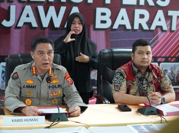 Tangkapan foto konferensi pers mengungkap kasus tindakan asusila yang dilakukan oleh narapidana berinisial MA.