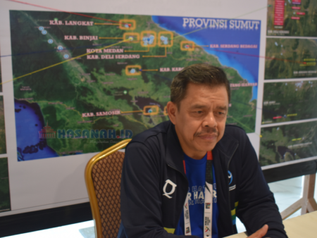 dr Trias Saat diwawancarai di Posko Kontingen Jawa Barat, Travel Hub, Deli Serdang, Sumatra Utara (19/09/2024)/Farhan Dentamayall