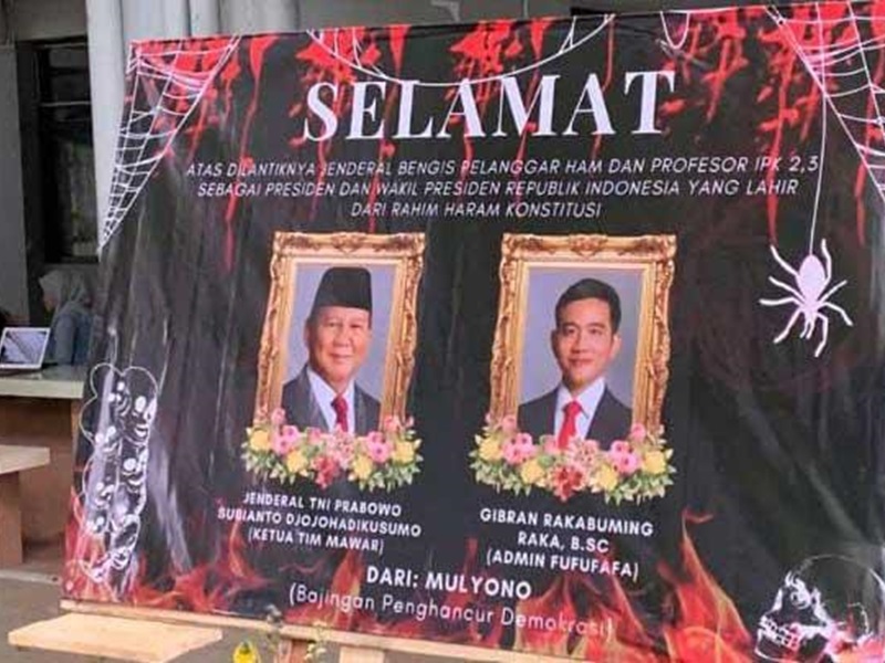 Karangan Bunga Kritik Pedas BEM Unair Pada Prabowo Gibran/Istimewa