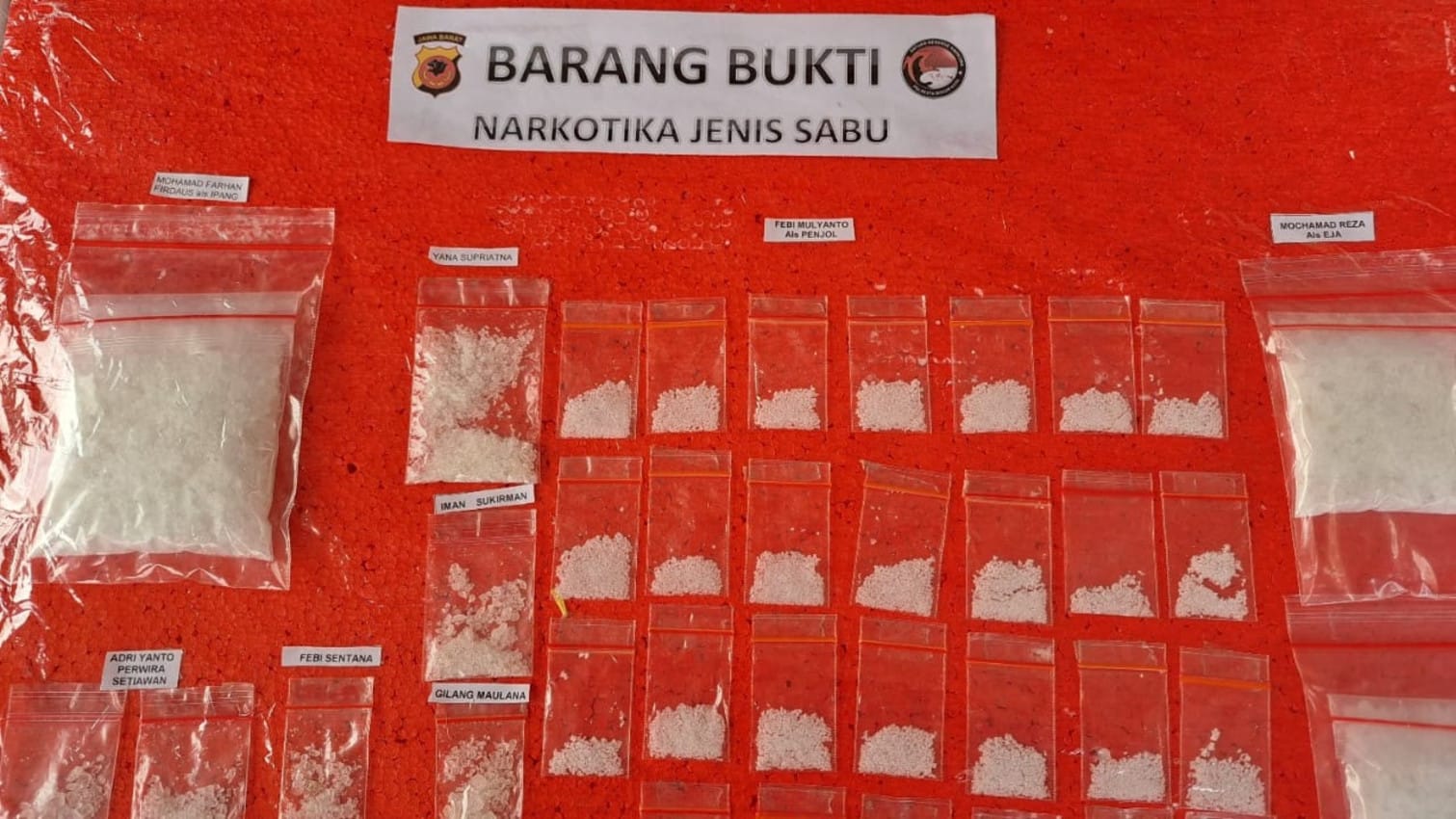 Tangkapan foto sabu (Sumber: Polres Bogor)