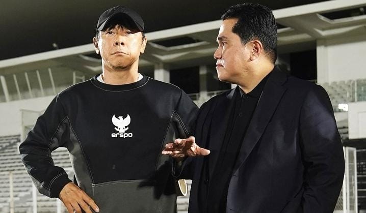 Momen kebersamaan Shin Tae Yong (Kiri) bersama Erick Tohir (Kanan) sebelum resmi dipecat PSSI (sumber: Instagram Erick Tohir)