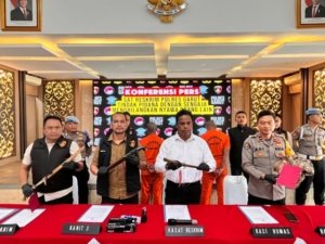 Tangkapan foto konferensi pers Polisi Kabupaten Garut (Sumber: Polres Garut)