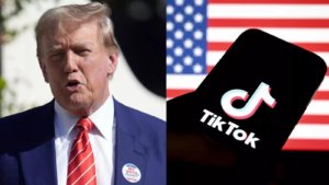 Tangkapan foto Donald Trump dan TikTok (Sumber: The Economic Times)