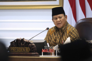 Tangkapan foto Presiden Prabowo Subianto menggelar Sidang Kabinet Paripurna perdana di Kantor Presiden, Kompleks Istana Kepresidenan, Jakarta Pusat. (Sumber: Tangkapan foto tim media Prabowo Subianto)