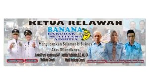 Ketua Relawan Banana,Yulianti Sofia Ermaya didampingi Penasihat dan Pembina Relawan Banana sampaikan ucapan selamat kepada Walikota dan Wakil Walikota Cimahi periode 2025-2030, Ngatiyana - Adhitia Yudistira.