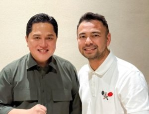Raffi Ahmad foto bersama Erick Thohir (Sumber ig: raffinagita1717)