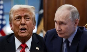 Tangkapan foto Trump and Putin. (Sumber: The Guardian)