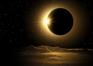 Ilustrasi gerhana bulan total.
