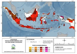 Tangkapan foto perkembangan musim kemarau. (Sumber: BMKG)