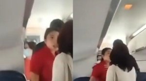Tangkapan foto diduga anggota DPRD Sumut yang melakukan tindakan mencekik pramugari di Pesawat Wings Air. (Sumber: Sosial media)