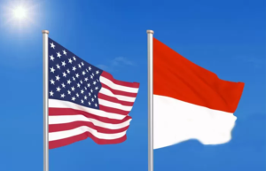 Tangkapan foto bendera Amerika Serikat dan Indonesia. (Sumber: Istimewa)