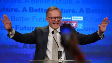 Tangkapan foto Anthony Albanese (Sumber: AP PHOTO/RICK RYCROFT)