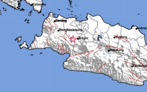 Tangkapan foto gempa di Kota Bogor. (Sumber: Dok. BMKG)