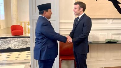 Tangkapan foto Prabowo dan Macron. (Sumber: Kemenhan RI)