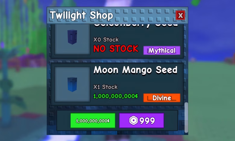 Tangkapan layar moon mango seed. (Sumber: Roblox)