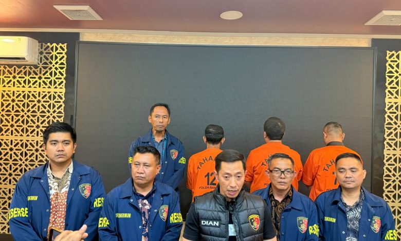 Konfersi pers kasus pemalakan yang dilakukan Kadin Cilegon. (Sumber: Polda Banten)