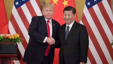 Tangkapan foto Xi Jinping dan Donald Trump. (Sumber: AFP/Nicolas Asfouri)