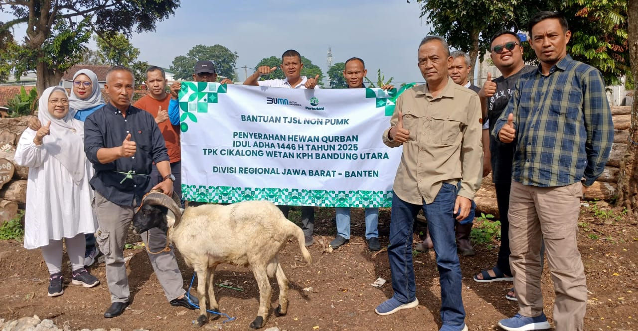 Perum Perhutani KPH Bandung Utara Serahkan 8 Ekor Hewan Kurban Bagi Para Pekerja Hutan
