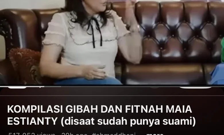 Tangkapan layar video ‘Kompilasi Gibah dan Fitnah Maia Estianty (disaat sudah punya suami)’ di kanal Youtube Ahmad Dhani.