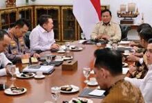 Tangkapan rapat Presiden Prabowo. (Dok. Ssetneg)