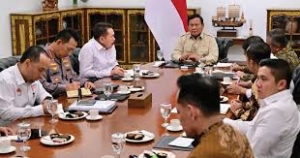 Tangkapan rapat Presiden Prabowo. (Dok. Ssetneg)