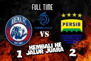 Persib Bandung unggul 2-1 atas Arema FC