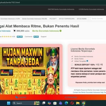 Tangkapan Layar SItus Diskominfo Gorontalo Utara Berubah menjadi situs judi online, 9 Januari 2026