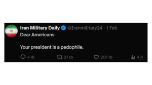 Iran Account Says “Your President Is a Pedophile” Amid Epstein Files Storm?