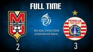 Hasil Pekan Ke-23 Super League Indonesia: Malut United Kembali Takluk di Kandang Oleh Persija Jakarta