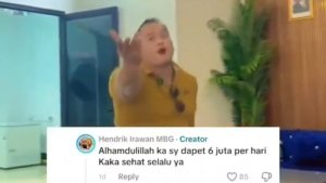Pria viral joget MBG Rp 6 juta per hari (tangkapan layar).