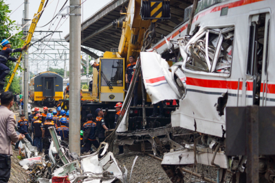 kecelakaan kereta di Bekasi
