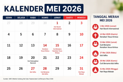 14 Mei 2026 Libur Apa? cek daftar tanggal merah dan cuti bersama