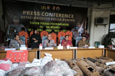 Polda Banten bongkar tambang ilegal di Lebak