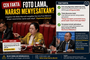 Puan Maharani memimpin rapat paripurna DPR RI dalam foto yang digunakan dalam unggahan media sosial dengan narasi kontroversial terkait pajak.