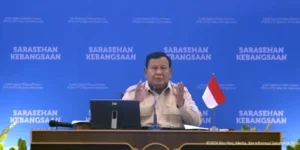 Presiden Prabowo Subianto hadir pada sarasehan di Jakarta