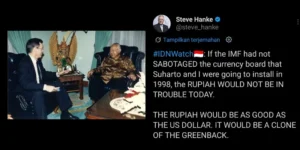Steve Hanke Klaim IMF 1998 Gagalkan Rupiah Setara Dolar AS