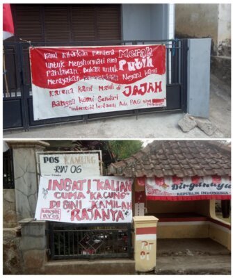 Menjelang HUT RI dan Pilkades: Bahasa Satir dan Sarkasme Bermunculan di Spanduk 1