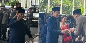Prabowo Subianto dan Mantan Presiden Jokowi Hadiri Pernikahan Kasespri di JCC Jakarta